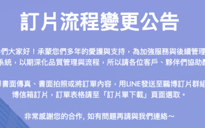 訂片流程變更公告